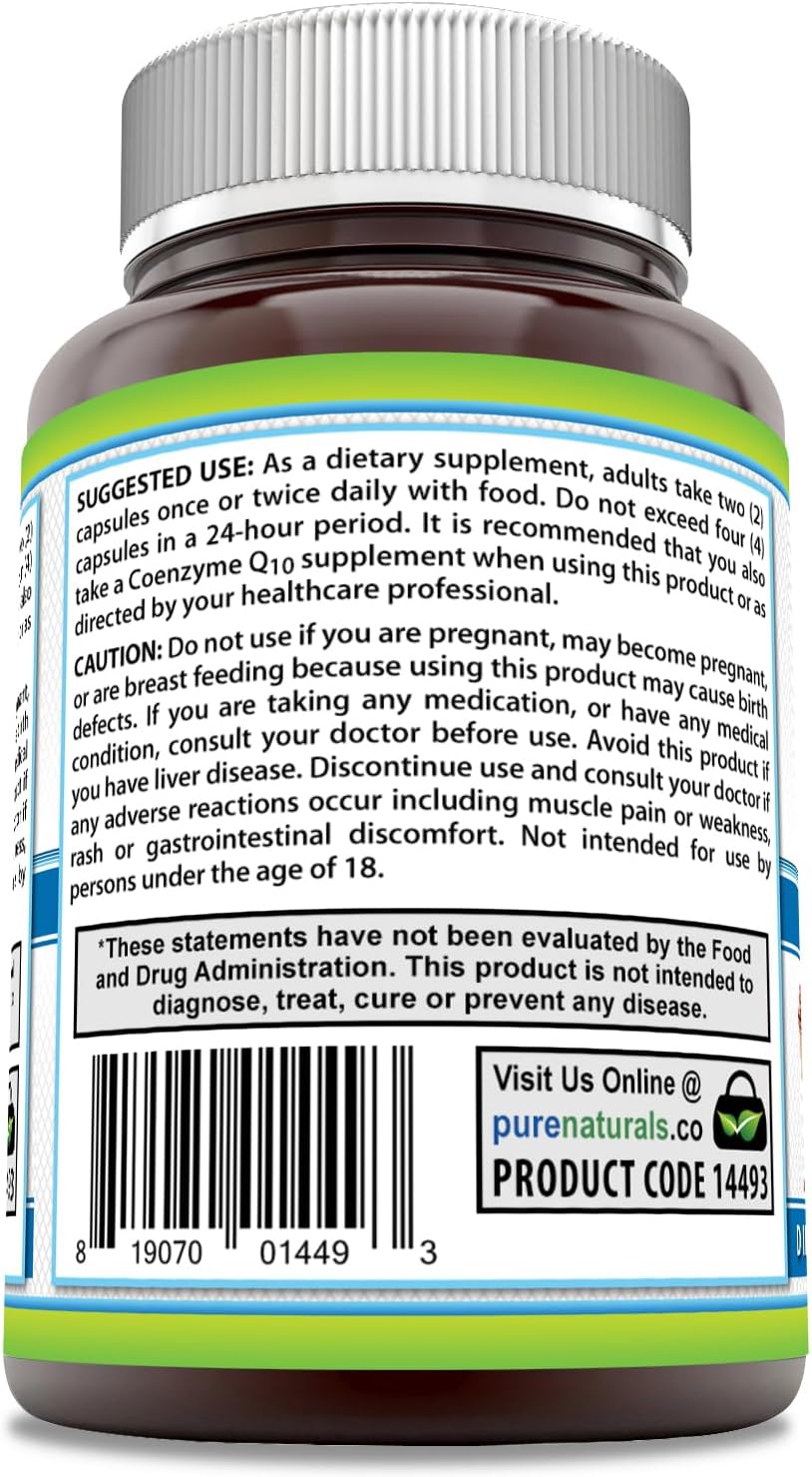 1200 Mg Red Yeast Rice Supplement - 120 Capsules | Pure Naturals | Non-GMO & Gluten Free | Made in USA