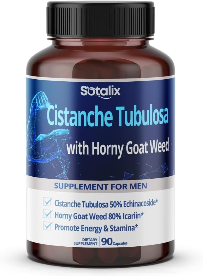 12,000MG Cistanche Tubulosa Supplement with Horny Goat Weed for Strength and Stamina - Made in the USA