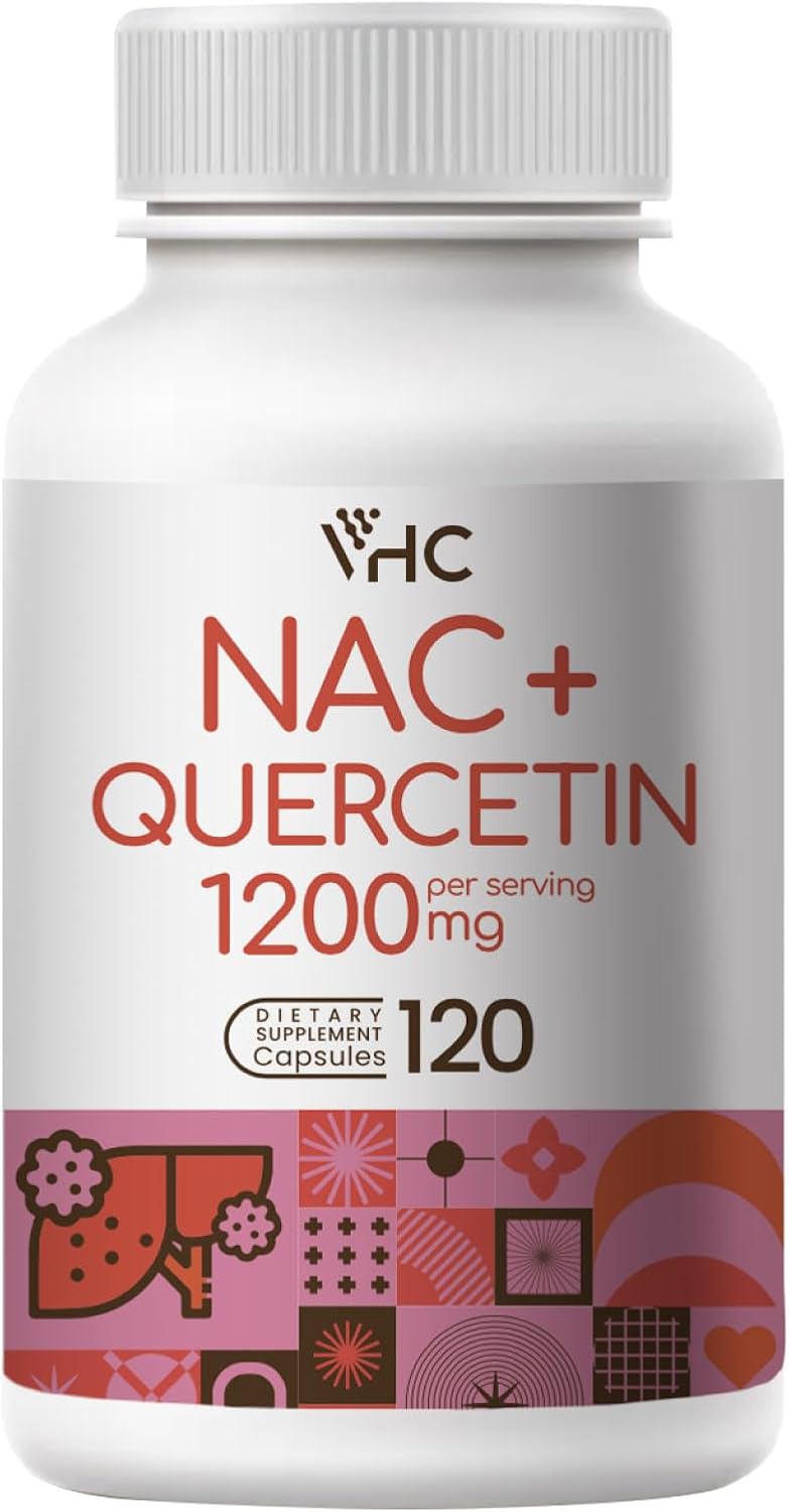 1200mg Acetyl L-Carnitine with Quercetin Supplement for Respiratory, Liver & Immune Support - Made in USA