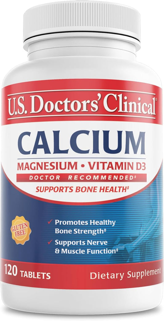 1200mg Calcium Citrate & Carbonate Complex with Magnesium & Vitamin D3 - Vegan, Non-GMO - Bone & Muscle Support - 120 Tablets