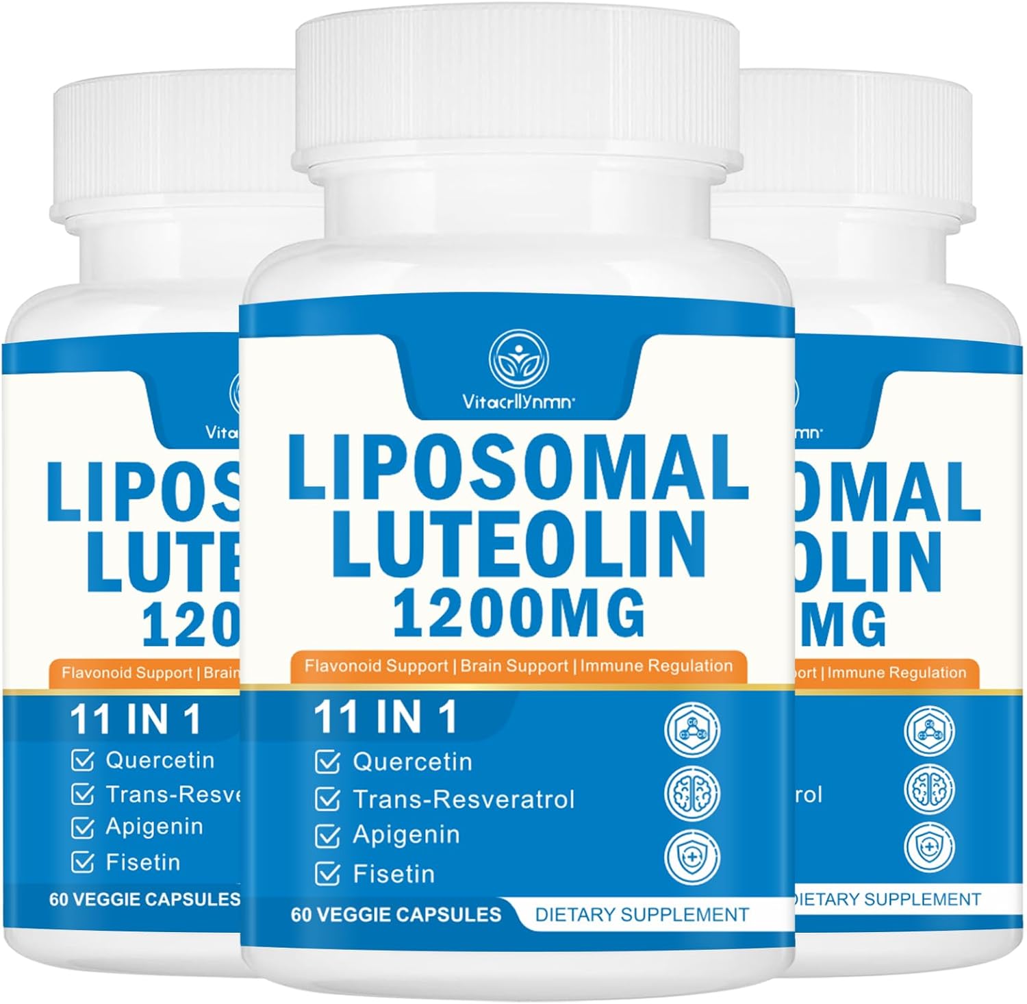 1200MG Liposomal Luteolin Supplement - Maximum Absorption for Brain Health - Antioxidant Boost - 180 Capsules