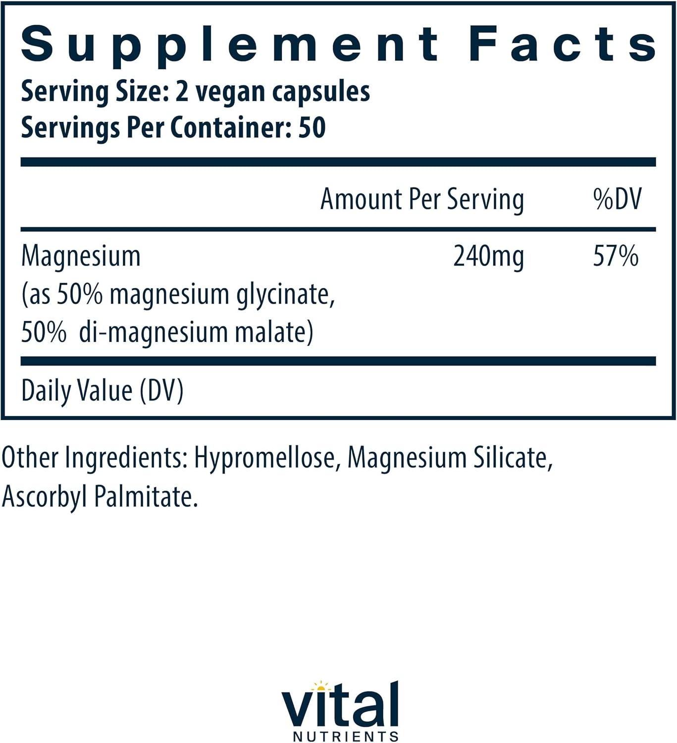 120mg Vegan Magnesium Glycinate + Malate Supplement for Muscle, Heart, Bone Support* | Promotes Relaxation | 100 Capsules