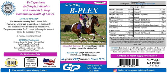 12.5 lb B-Complex Horse Vitamins & Minerals - Equine Supplement for Healthy Hooves, Red Blood Cells, and Calming - 6 Month Supply