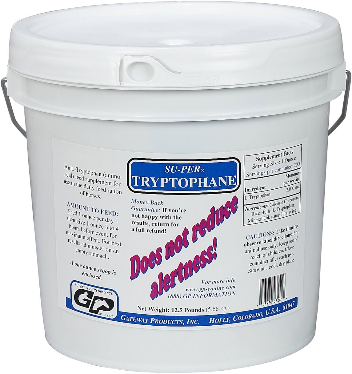 12.5 Pounds of Gateway SU-PER Tryptophane for Calming Support in Horses
