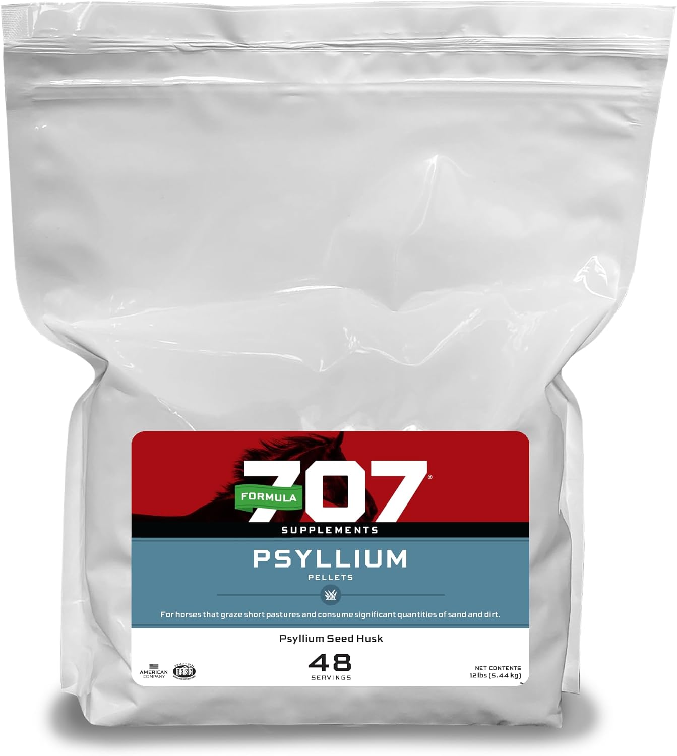 12lb Bucket of Formula 707 Psyllium Pellets Equine Supplement - 48 Day Supply