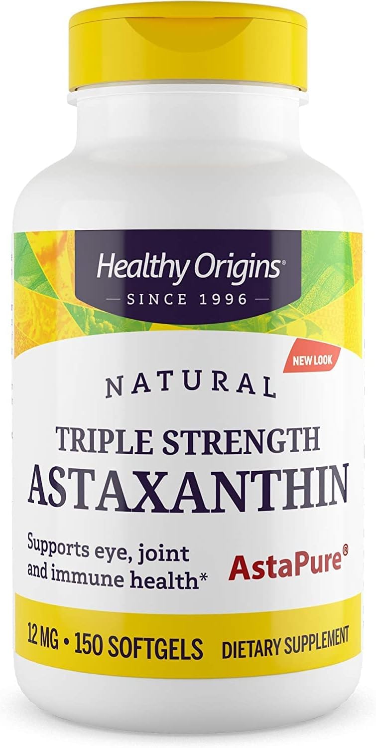 12mg Astaxanthin Complex - Supports Heart, Immune, & Joint Health - Gluten-Free - 150 Softgels