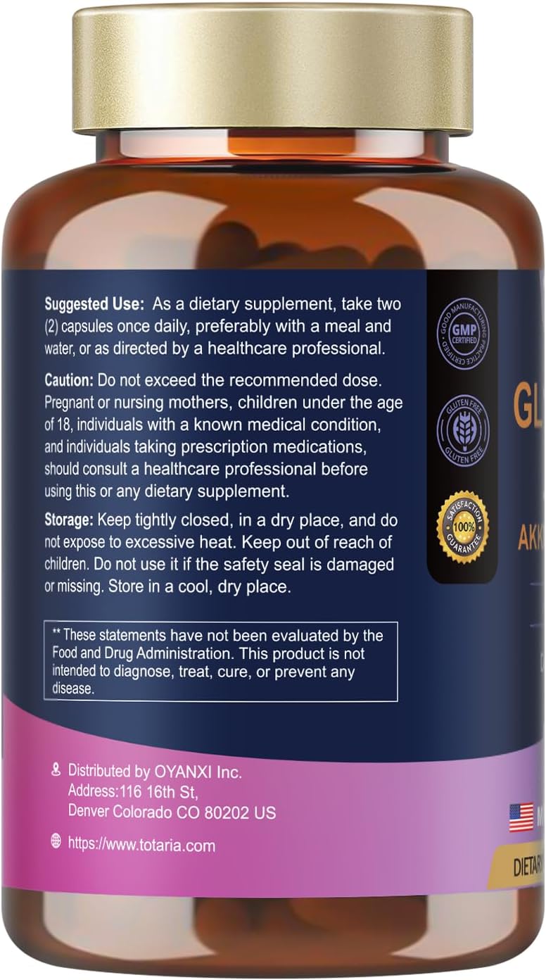 13-in-1 GLP-1 Natural Support Supplement with Akkermansia Probiotic, Berberine HCI, Garcinia Cambogia, Apple Cider Vinegar, Green Tea Extract - 120 Capsules