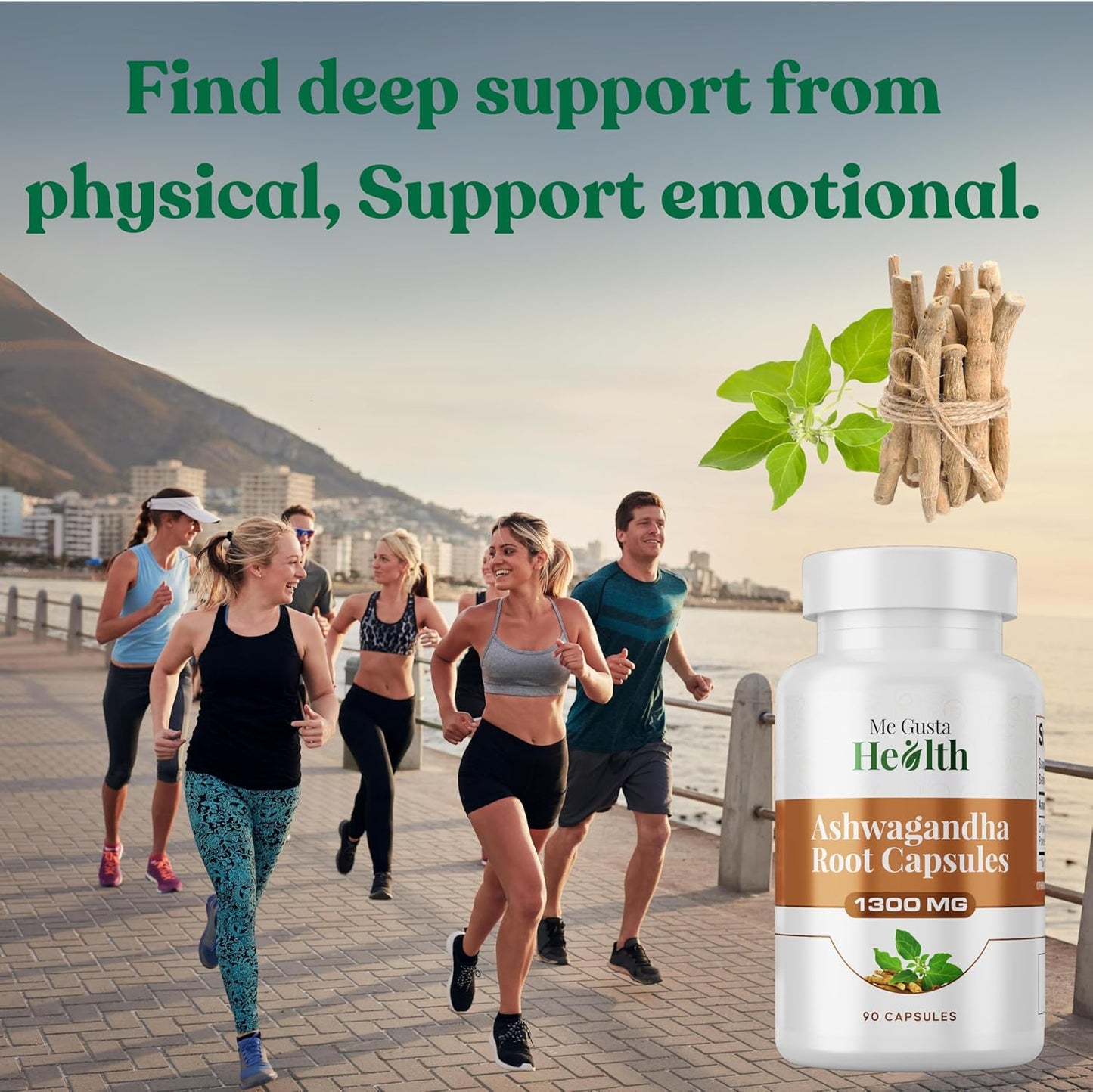 1300mg Ashwagandha Root Powder Capsules for Metabolism, Immune & Mood Support - 90 Capsules