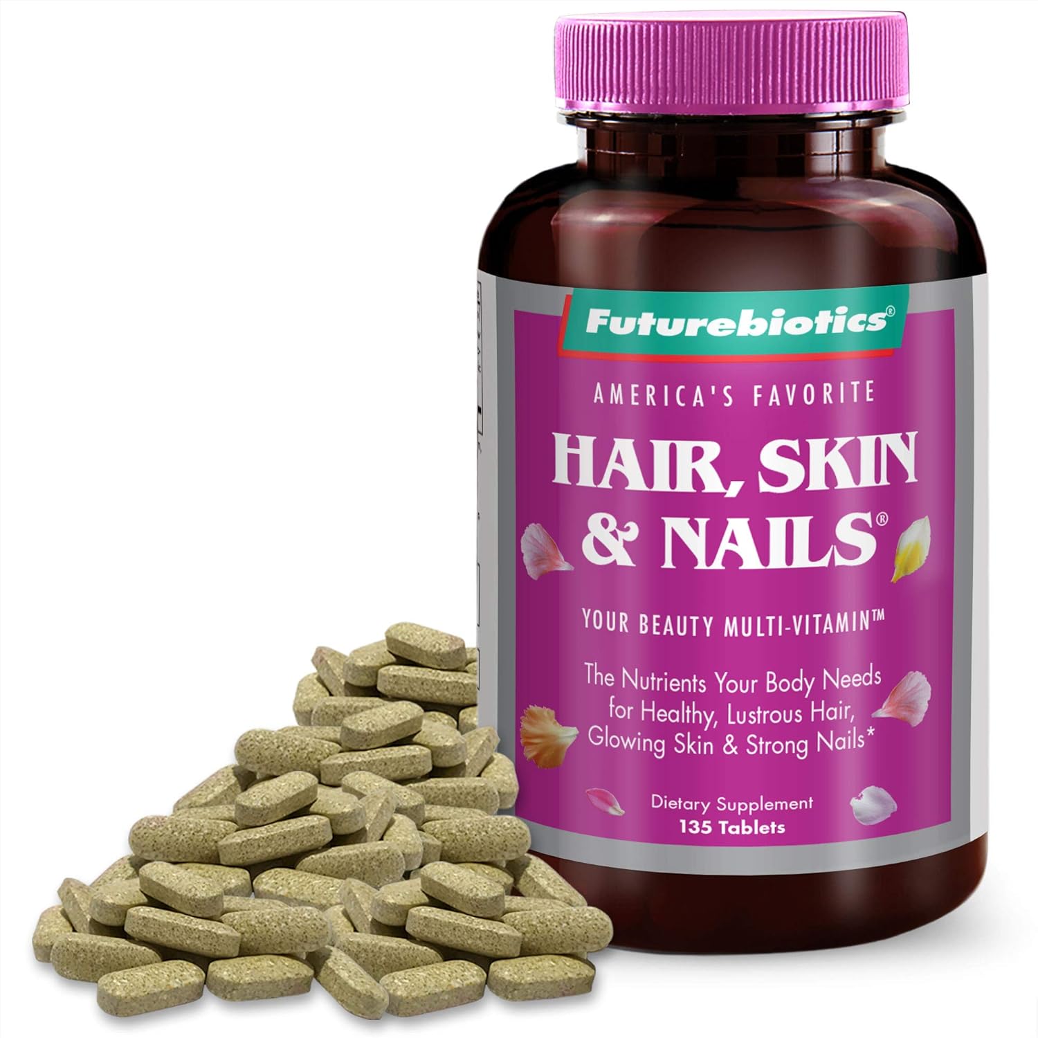 135 Tablets Futurebiotics Hair Skin Nails Beauty Multivitamin Supplement