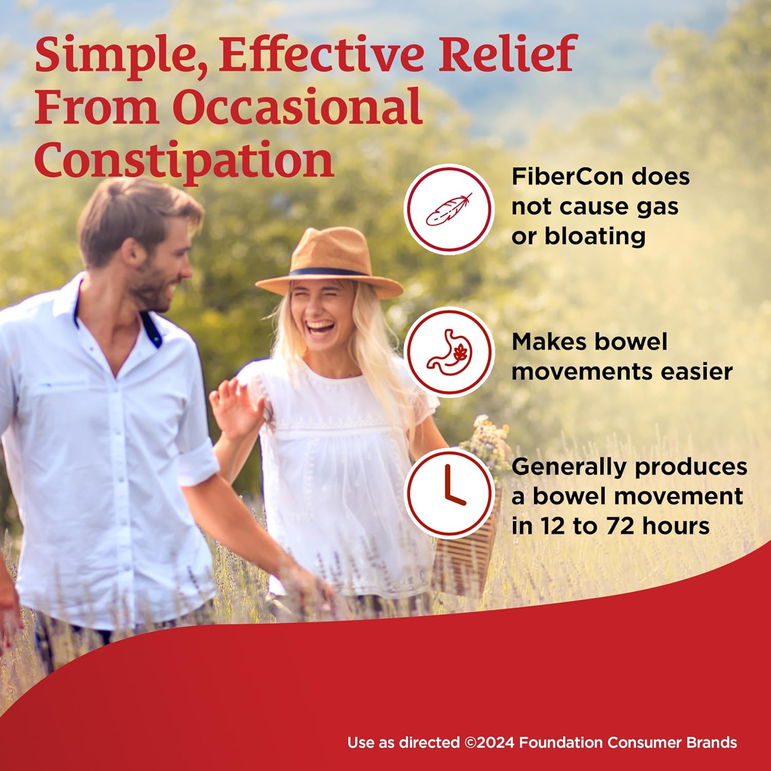 140 Count Fibercon Caplets with Calcium Polycarbophil for Digestive Regularity