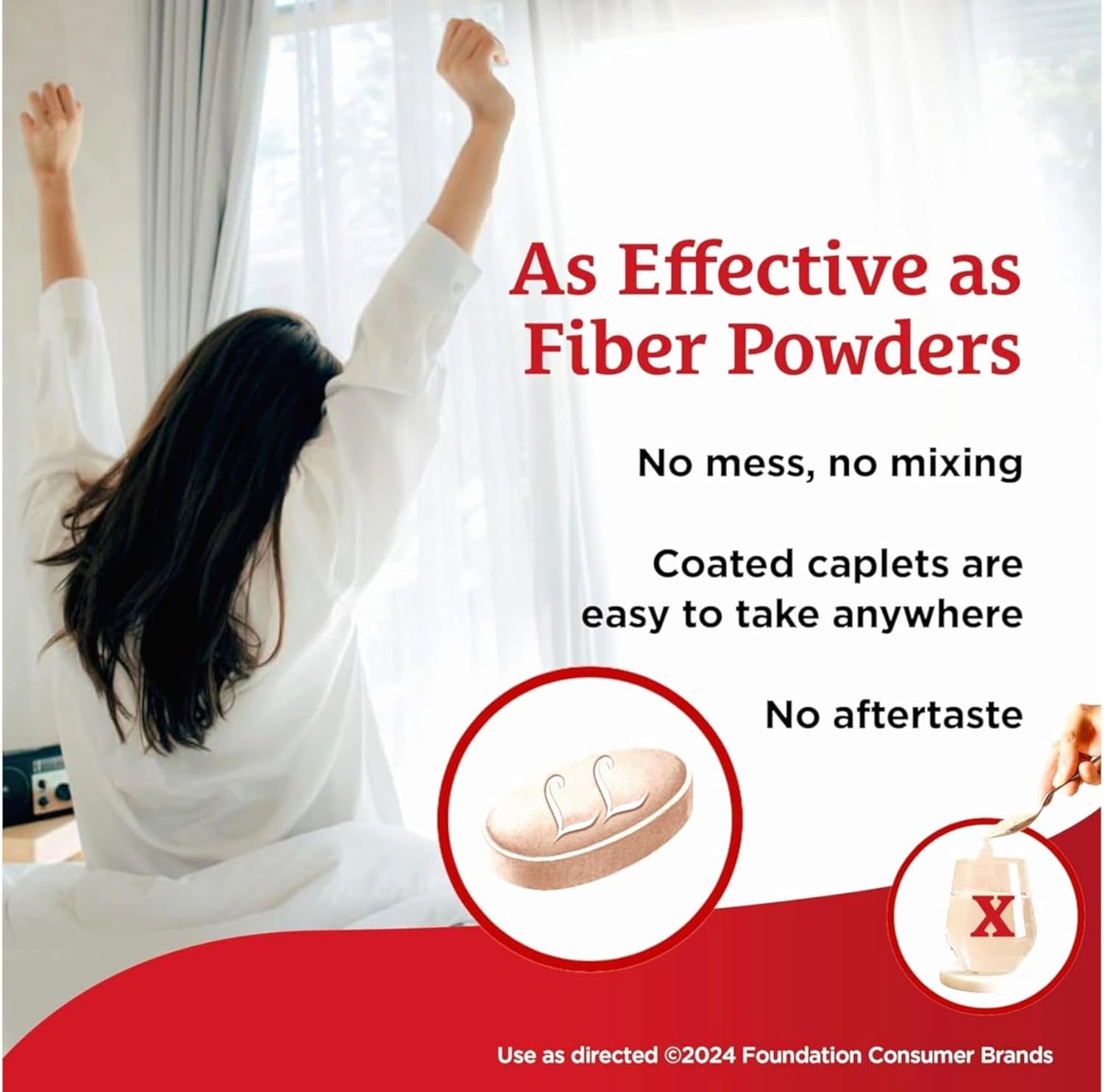 140 Count FiberCon Fiber Therapy Caplets - Fast-Acting Fiber Supplement for Digestive Health