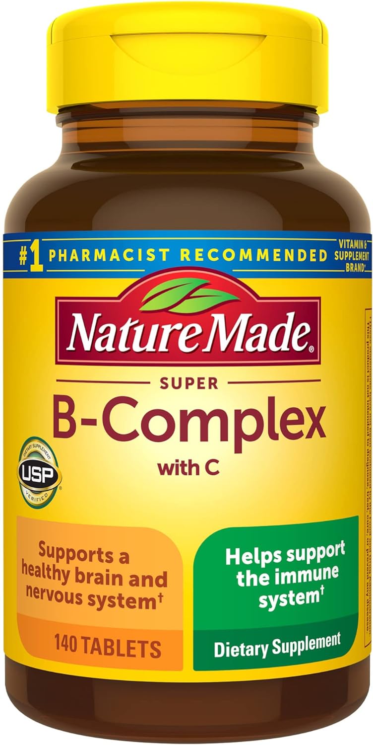 140 Tablets of Nature Made Super B Complex with Vitamin C and Folic Acid for Immune Support - 140 Day Supply