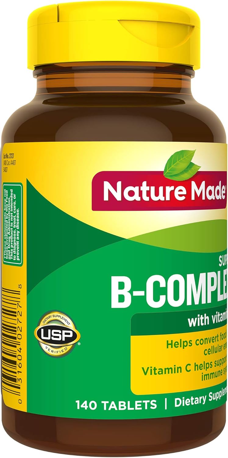 140 Tablets of Nature Made Super B Complex with Vitamin C and Folic Acid for Immune Support - 140 Day Supply