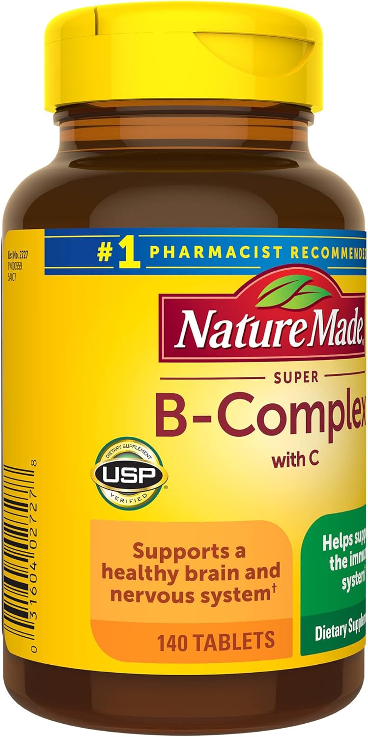 140 Tablets of Nature Made Super B Complex with Vitamin C and Folic Acid for Immune Support - 140 Day Supply