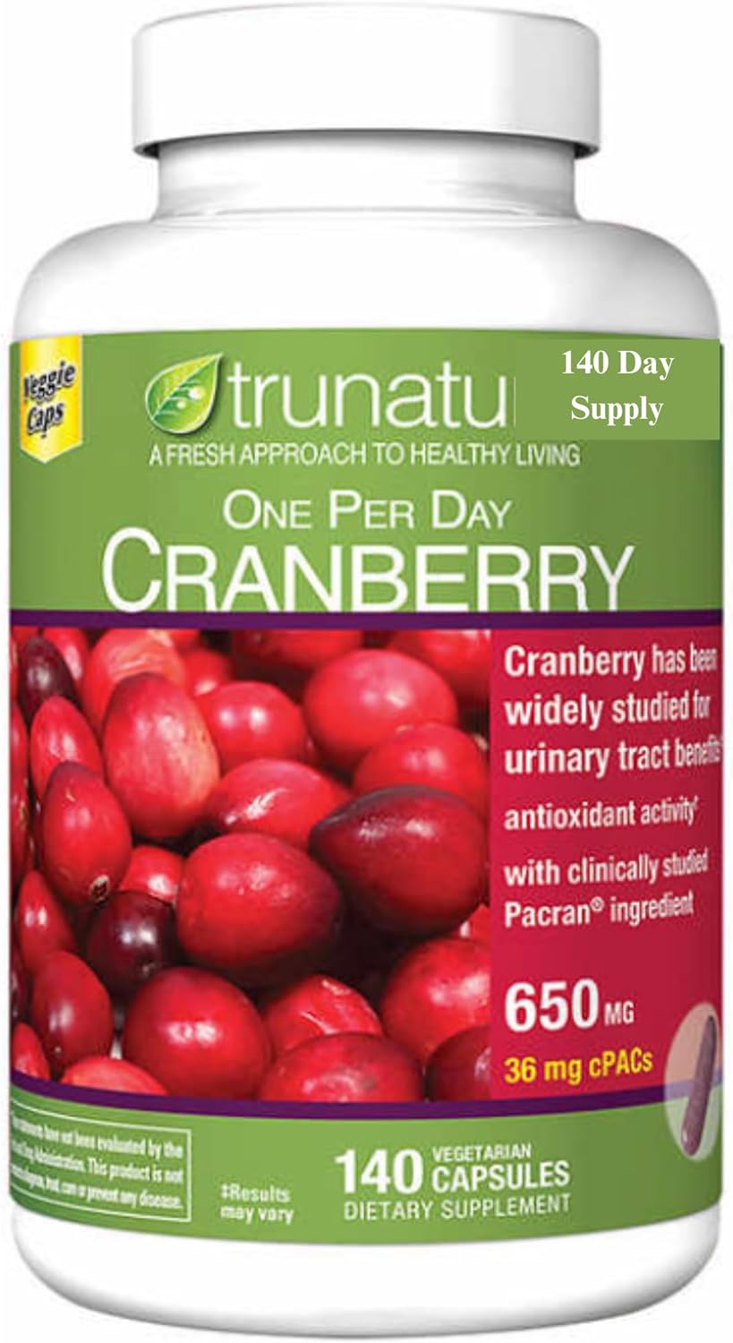 140 Vegetarian Capsules of Generic Tru-Nature Cranberry 650 mg - 140 Day Supply