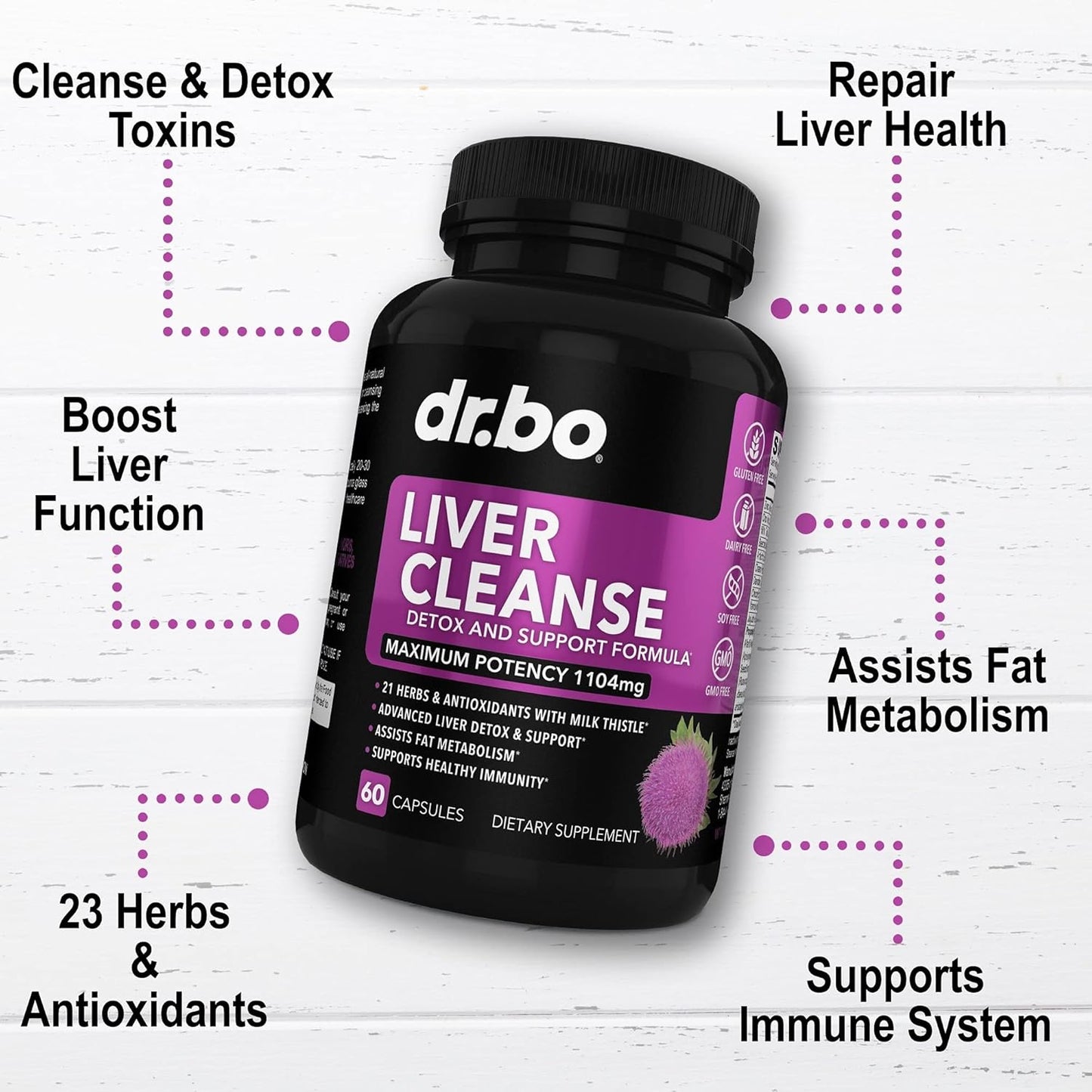 15-Day Colon Cleanse & Liver Detox Pills with Ginger, Milk Thistle & Dandelion - Bowel Support for Intestinal Health & Bloating