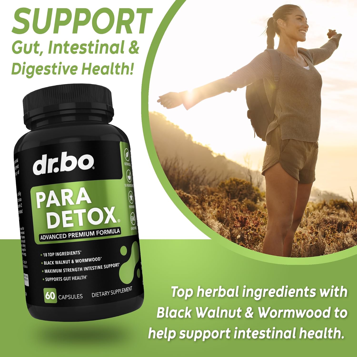 15 Day Colon Cleanse Pills with Ginger, Wormwood, Black Walnut, Cloves Complex - Gut Health Supplement for Bloating & Digestive Support