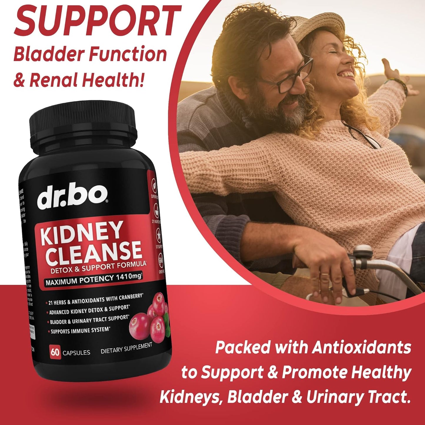 15 Day Colon Cleanse Pills with Kidney and Liver Detox Support - Dr. BO Colon Cleanser for Bowel, Kidneys, Bladder, and Gallbladder - Urinary Tract Health Supplement