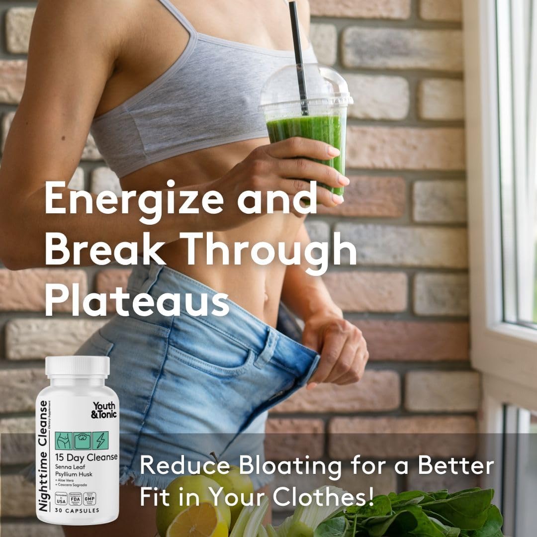 15-Day Colon Cleanser Pills for Weight Loss & Bloating Relief, Metabolism Support - Youth & Tonic Sculpt Lean Cleanse