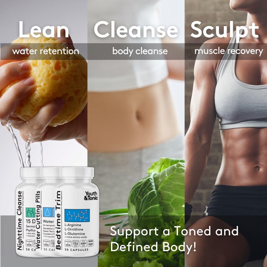 15-Day Colon Cleanser Pills for Weight Loss & Bloating Relief, Metabolism Support - Youth & Tonic Sculpt Lean Cleanse