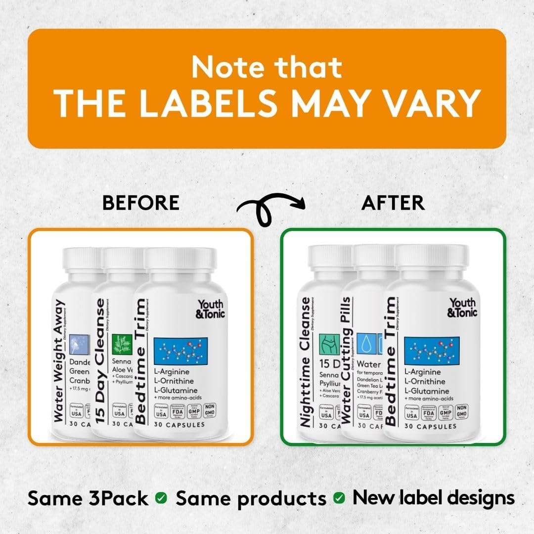 15-Day Colon Cleanser Pills for Weight Loss & Bloating Relief, Metabolism Support - Youth & Tonic Sculpt Lean Cleanse
