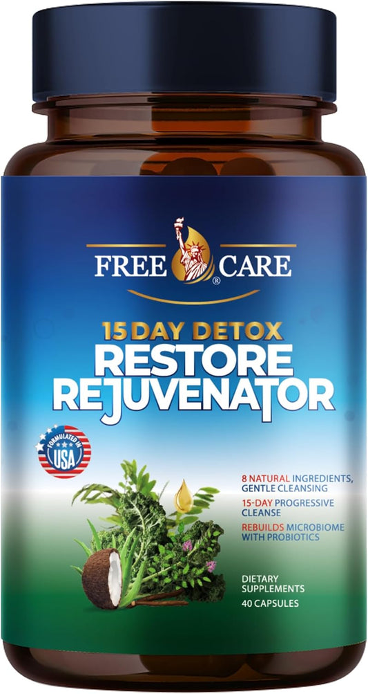 15 Day Gut Cleanse & Colon Detox for Weight Loss - Fast Acting Pills for Men & Women - 40 Capsules, 2 Daily