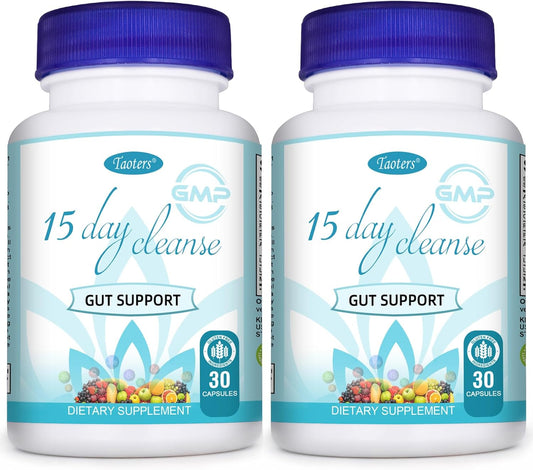 15 Day Gut Cleanse & Detox Supplement 2 Pack for Men and Women | Colon Broom with Senna, Cascara Sagrada & Psyllium Husk | 60 Capsules Total