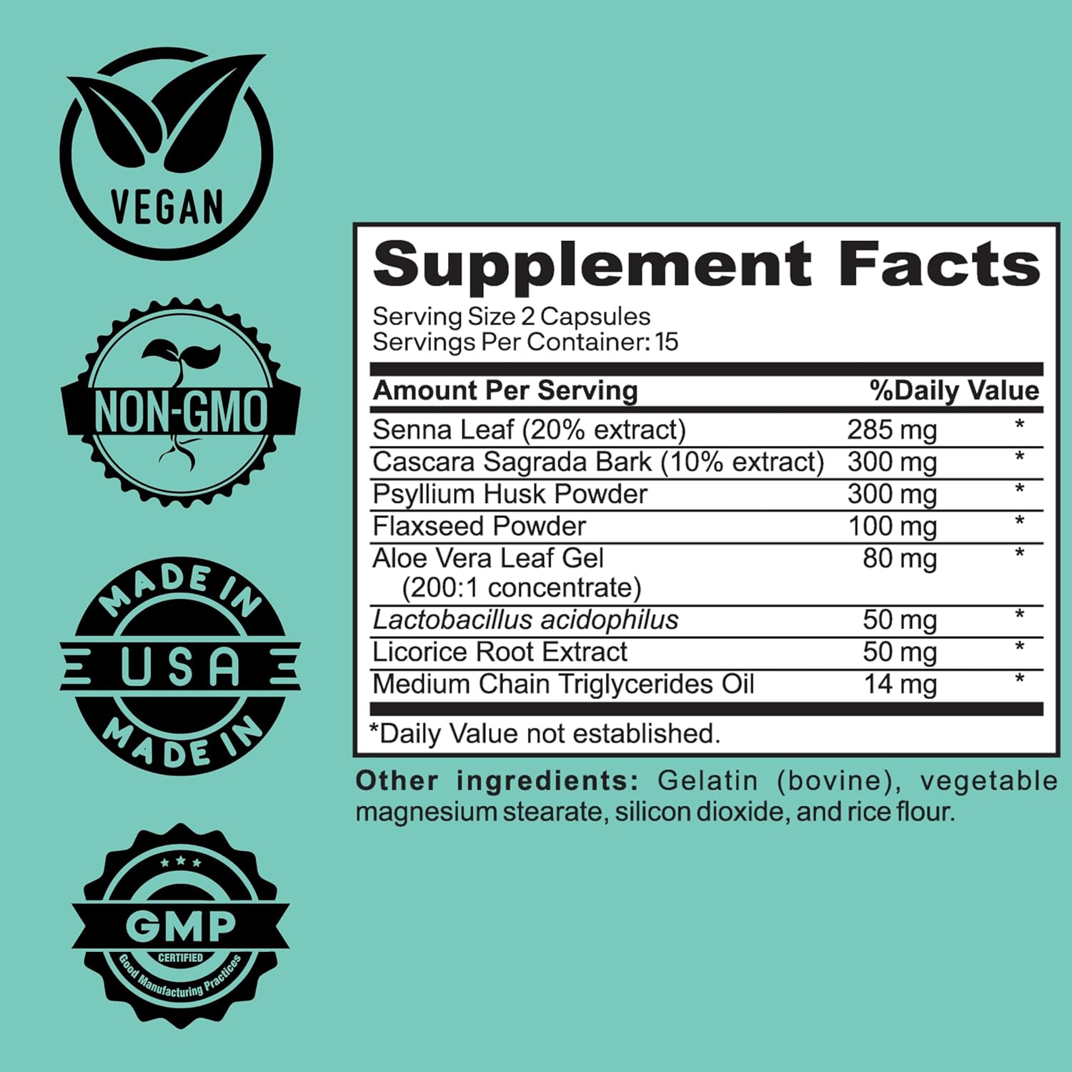 15-Day Herb Vitality Colon Cleanse: Probiotics for Men & Women, Candida Cleanse, Aloe Vera, Licorice Root, Psyllium Husk - Supports Gut, Digestive & Immune Health, Detox & Kidney Cleanse