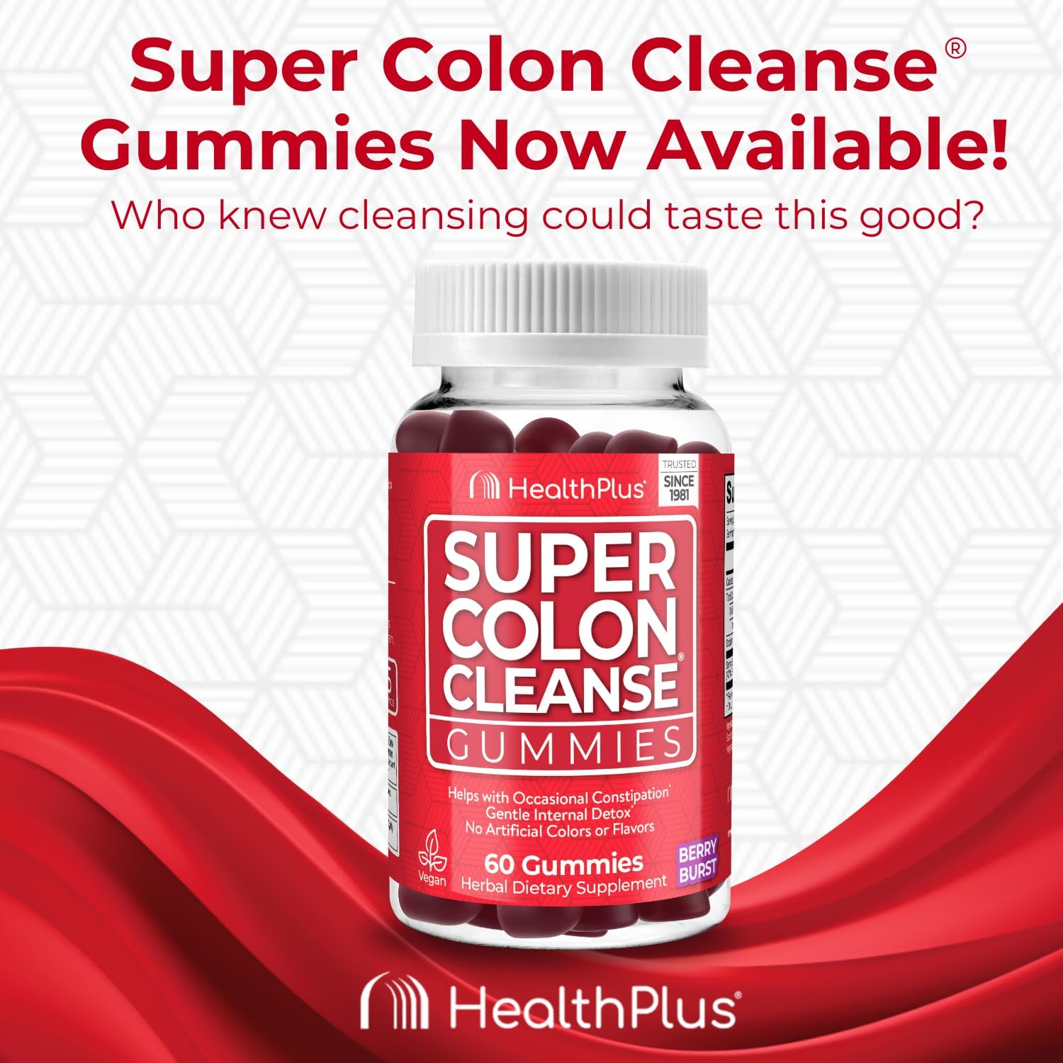 15 Day Supply of Health Plus Super Colon Cleanse Capsules for Gentle Gut Cleanse & Digestive Support with Psyllium Husk & Probiotics