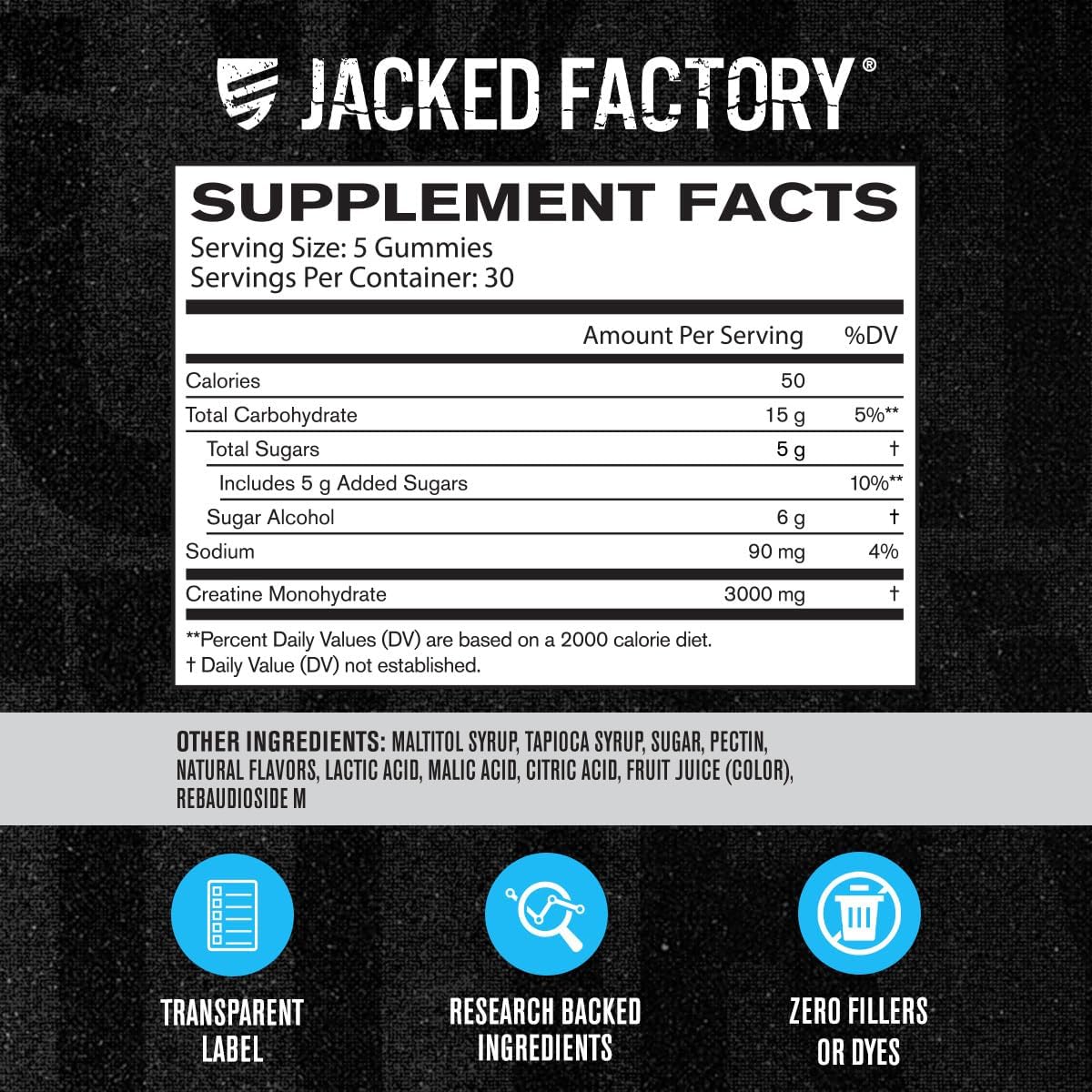150 Blue Raspberry Creatine Monohydrate Gummies (3g) for Muscle Growth and Strength Boost