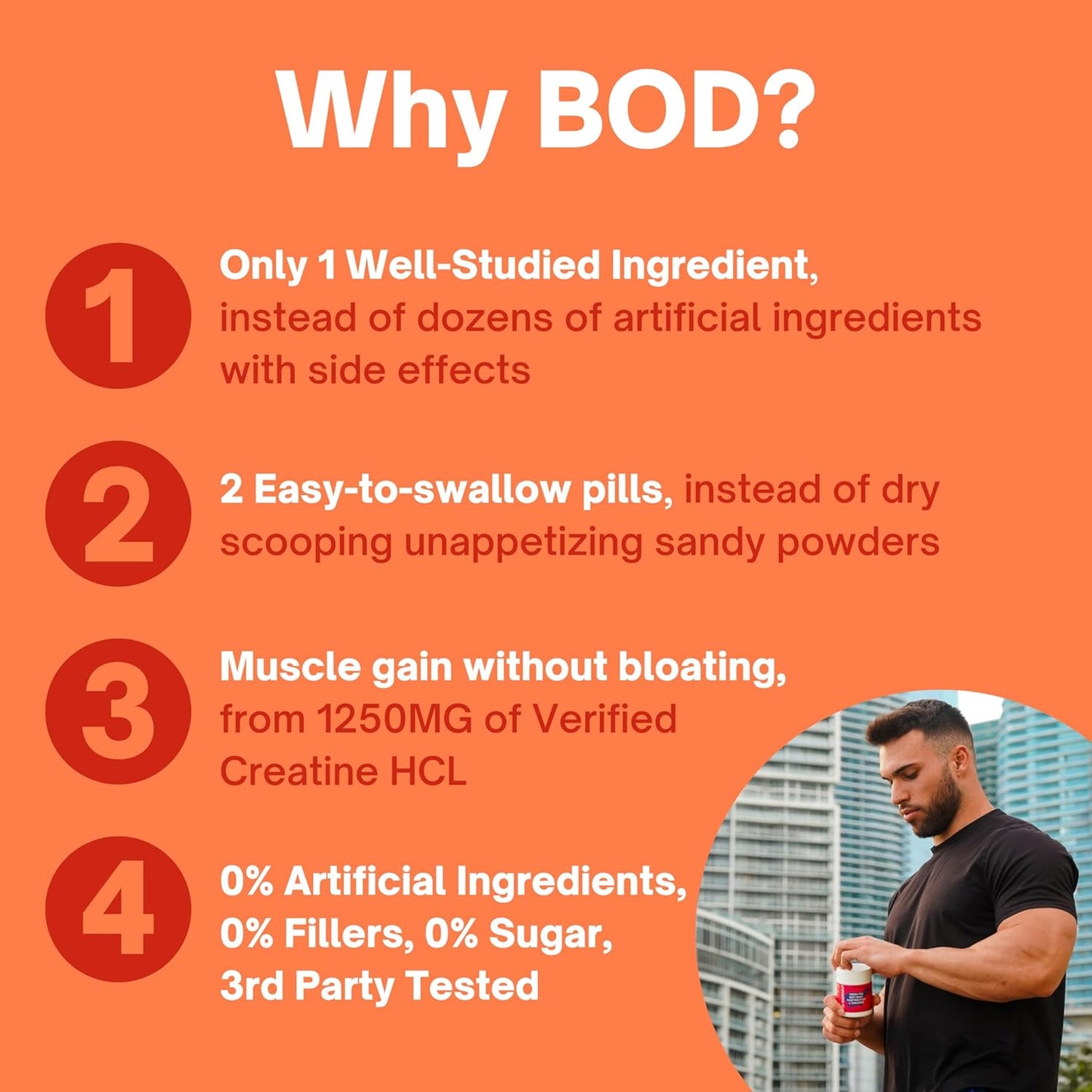 150 Capsules of Goba Tea BOD Creatine HCL Pills for Muscle Support and Endurance, Vegan and Keto-Friendly