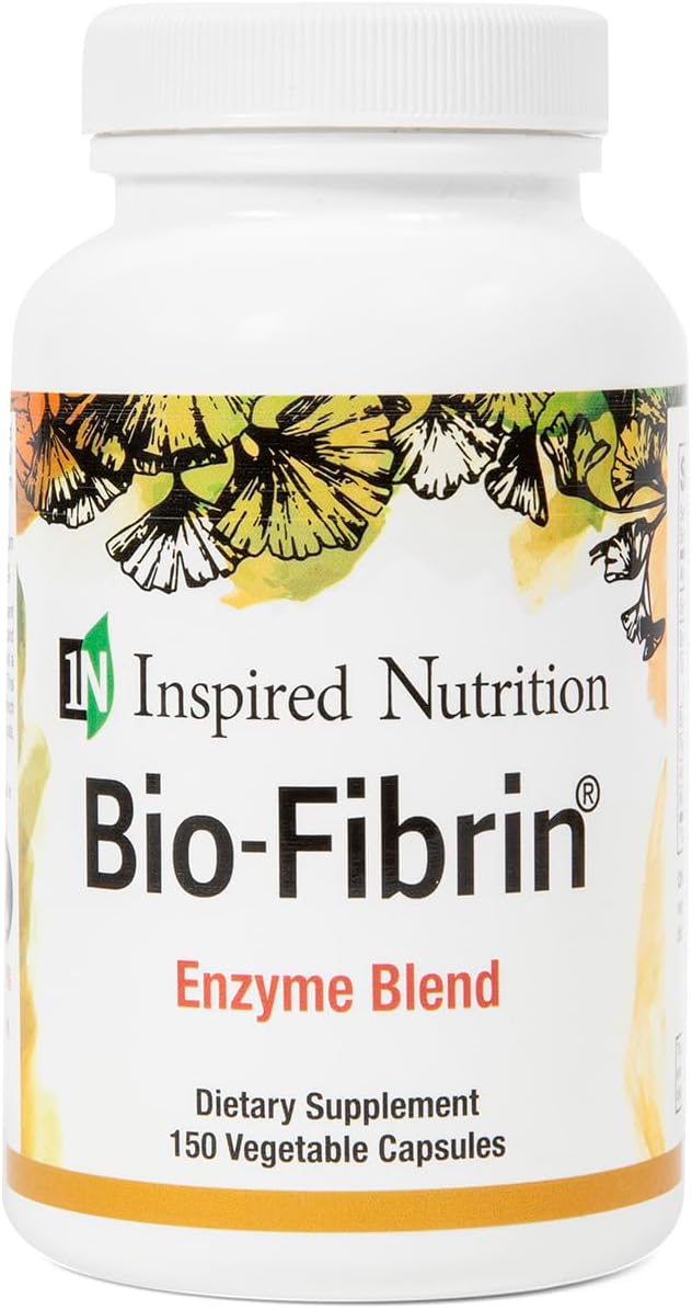 150 Capsules of Inspired Nutrition Bio-Fibrin ® Multi-Enzyme Supplement for Fibrin Defense with Proteolytic Enzymes