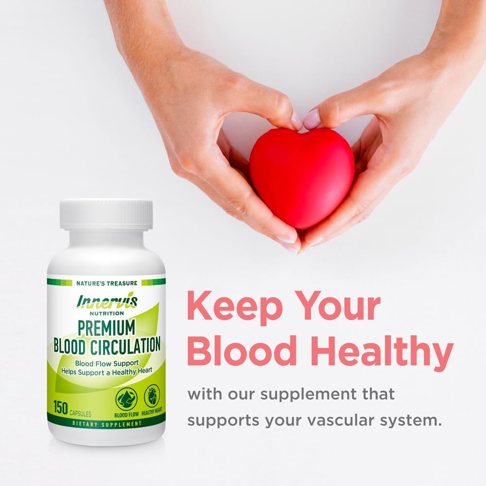 150 Capsules Premium Blood Circulation Supplement for Healthy Blood Flow & Heart Health