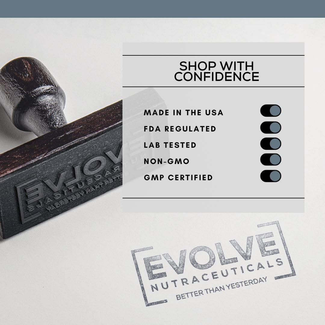150 Count Evolve Nutraceuticals HGH Booster 2X Strength - Anti-Aging, Boost Stamina & Energy, Revitalize Skin & Hair - Includes L-Lysine & L-Arginine HCL