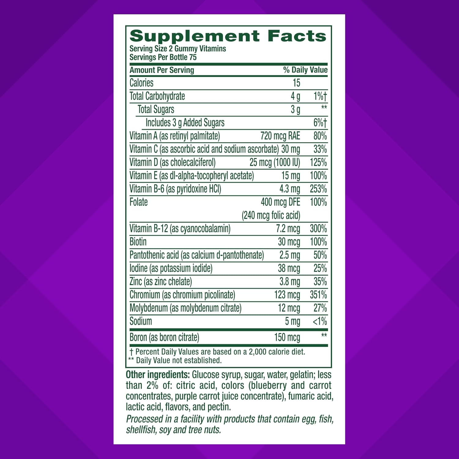 150 Count Vitafusion Fiber Well + Probiotics Gummies for Men - Berry Flavored Adult Multivitamins