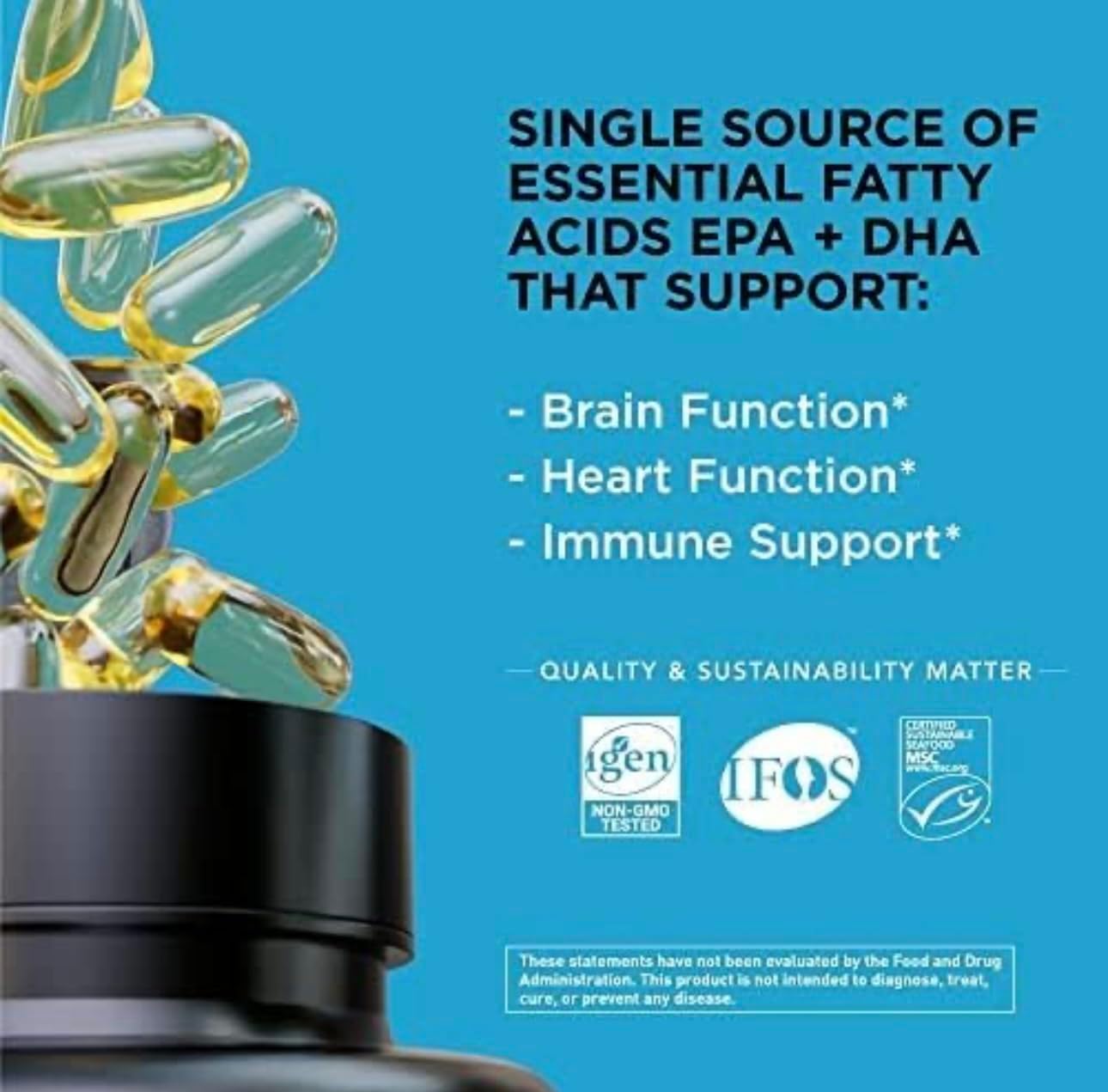 150 Softgels SportResearch Triple Strength Omega 3 Fish Oil Supplement with EPA & DHA Fatty Acids - Burpless, Wild Caught Fish Oil for Heart, Brain & Immune Support - 1250 mg - Men & Women