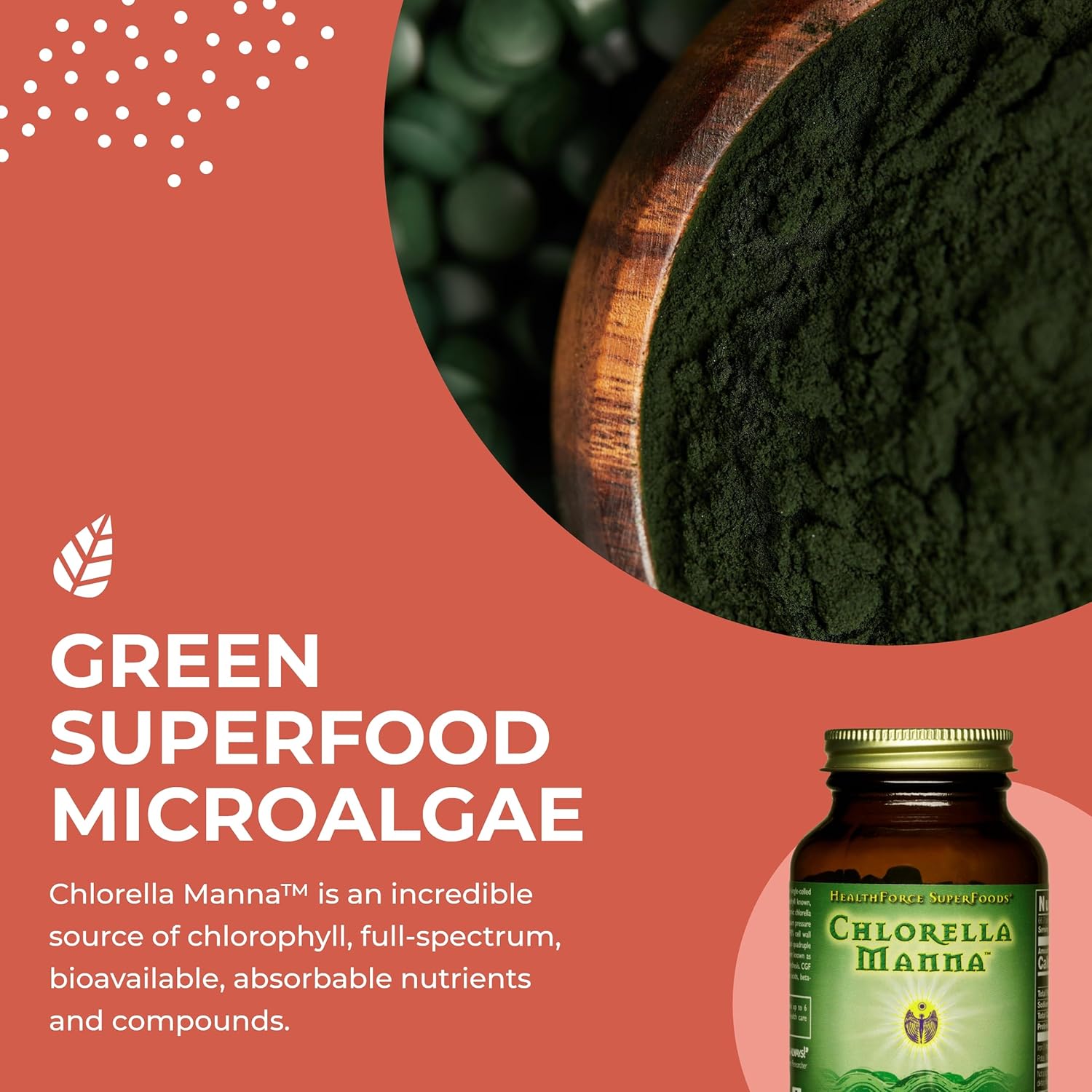 150 Vegan Capsules of HealthForce SuperFoods Chlorella Manna in Capsule Form