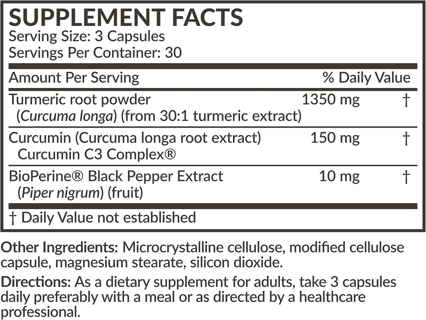 1500 MG Turmeric & Curcumin Capsules with BioPerine for Joint & Digestion Support - Non-GMO Antioxidant Supplement - 90 Vegetarian Capsules