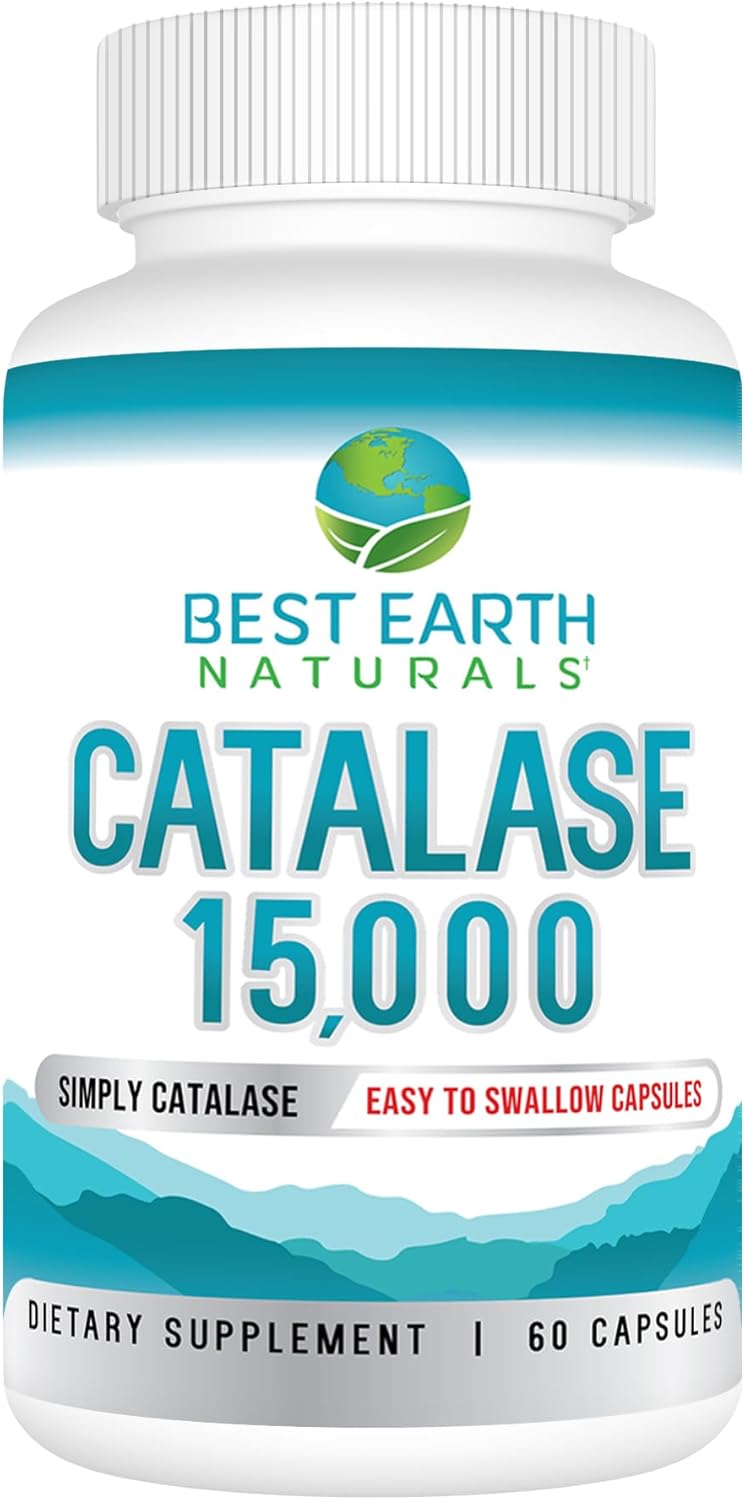 15,000 Catalase Supplement for Hair Strength - Natural Hair Supplements - 60 Capsules (2 Month Supply)