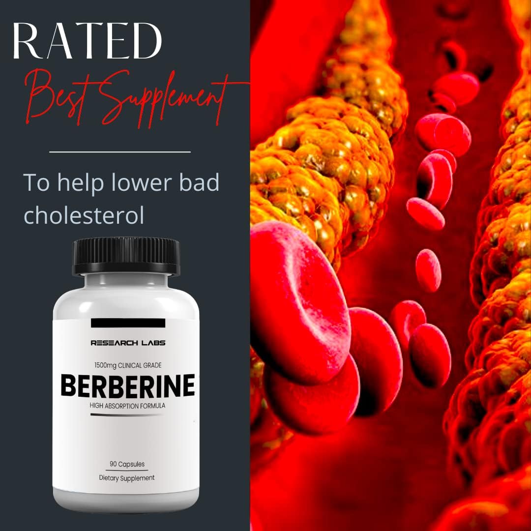 1500mg Clinical Grade Berberine High Absorption Formula & BerberQuil™ Support - 2 for 1 Deal - 180 Total Capsules