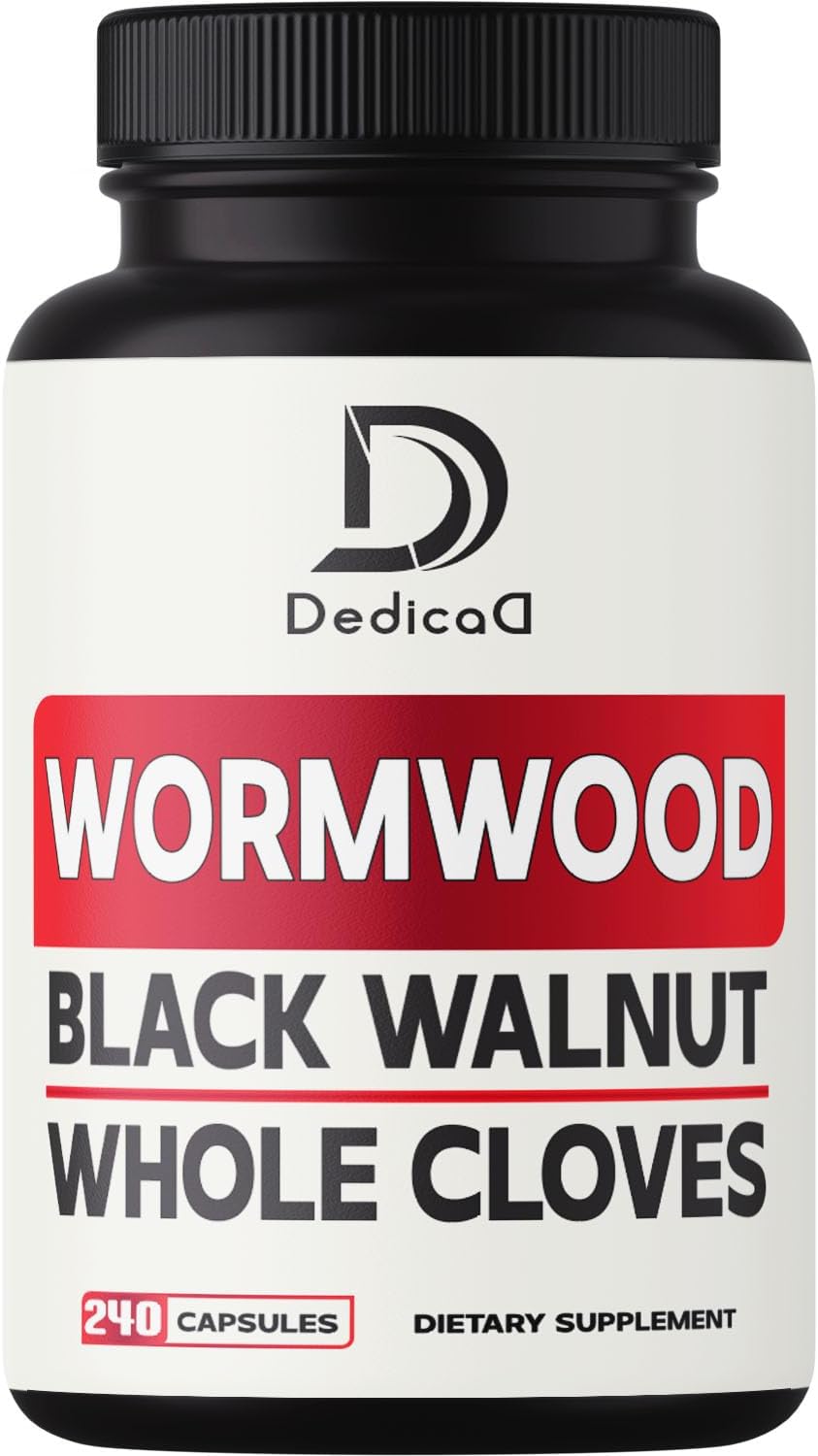 1500mg DEDICAD Sweet Wormwood Capsules with Black Walnut & Cloves - 240 Vegan Capsules for Digestive Health, Immunity & Body Support