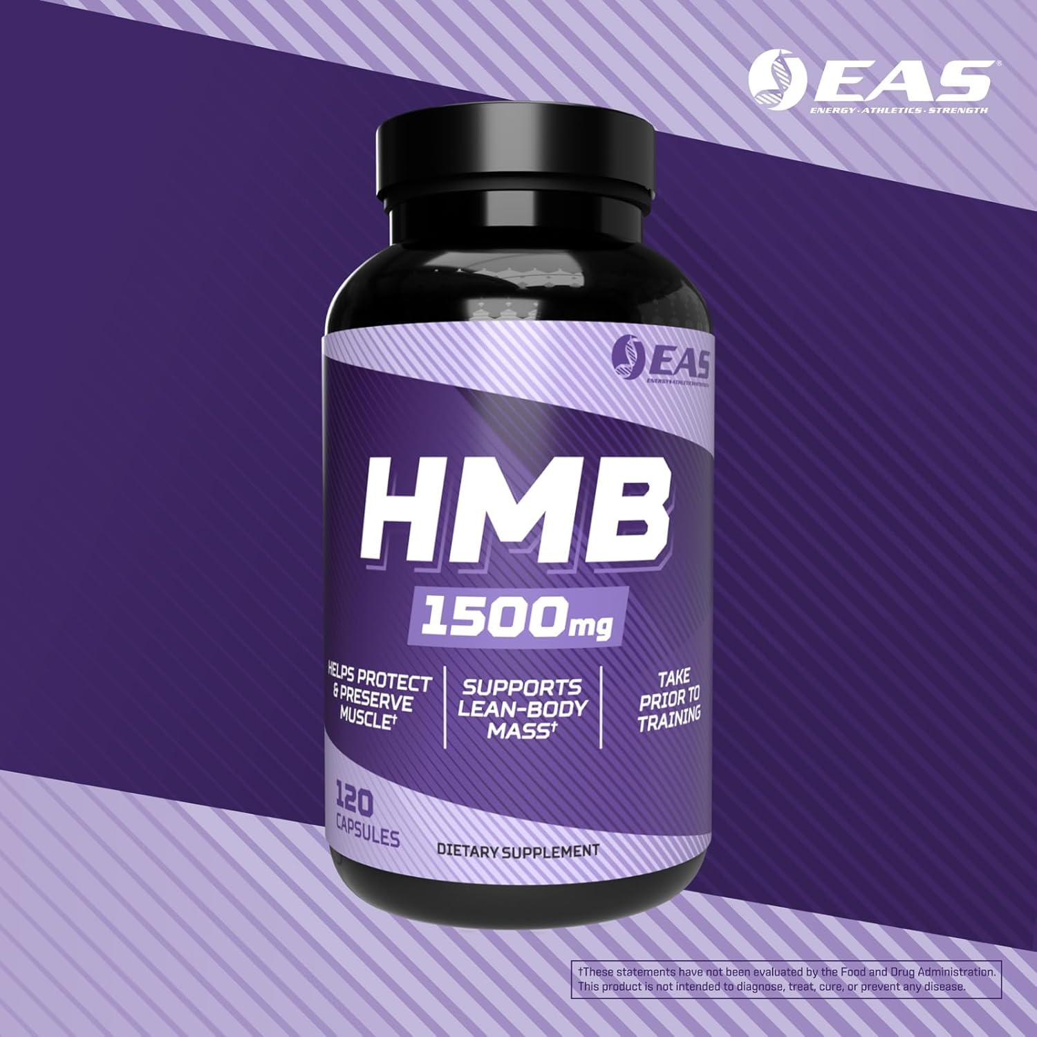 1500mg EAS HMB Capsules for Lean Muscle Support & Recovery - 120 Count