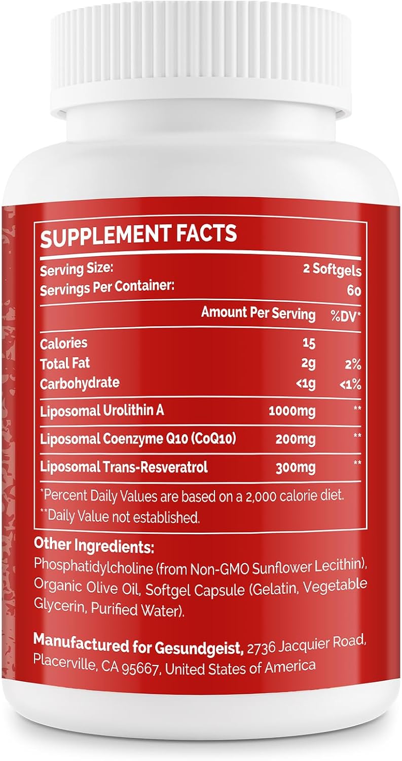 1500mg Gesundgeist Urolithin A Supplement - 1 Bottle