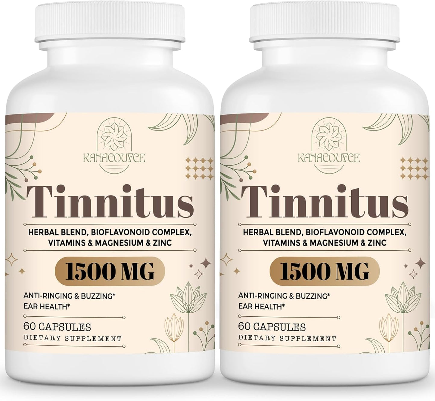 1500MG Kanacoufce Tinnitus Supplement for Ringing Ears - 120 Capsules