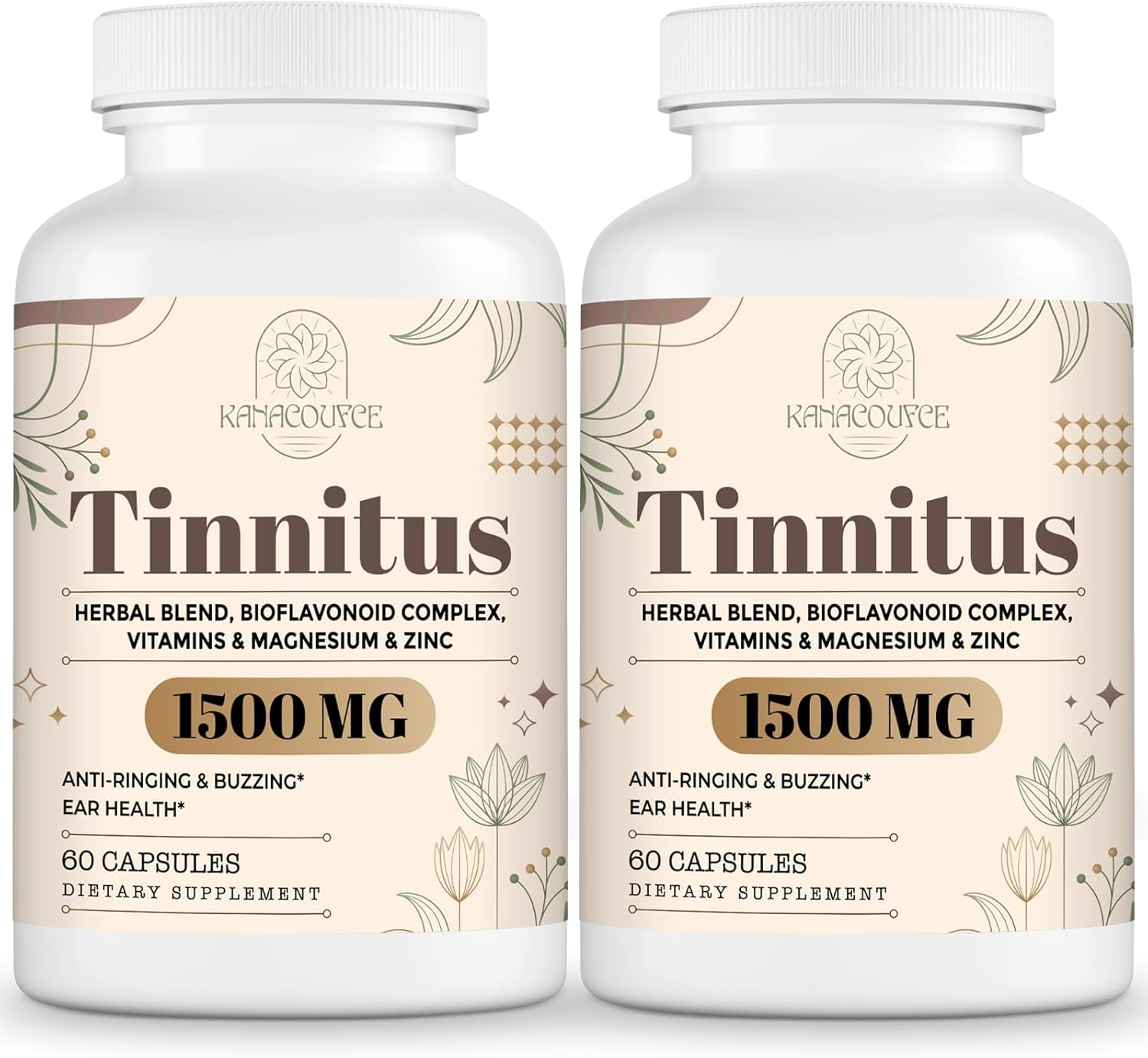 1500MG Kanacoufce Tinnitus Supplement for Ringing Ears - 120 Capsules