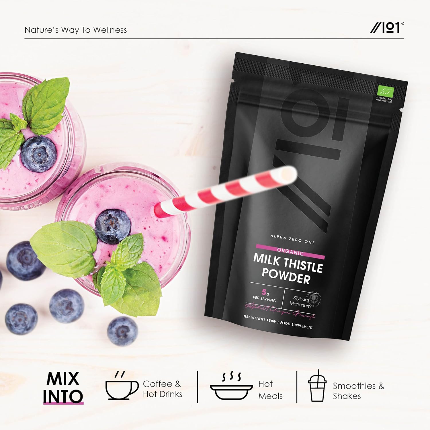 150g Organic Milk Thistle Powder - Rich in Silymarin - Cold-Pressed & Vegan - Non-GMO - Cleansing Supplement