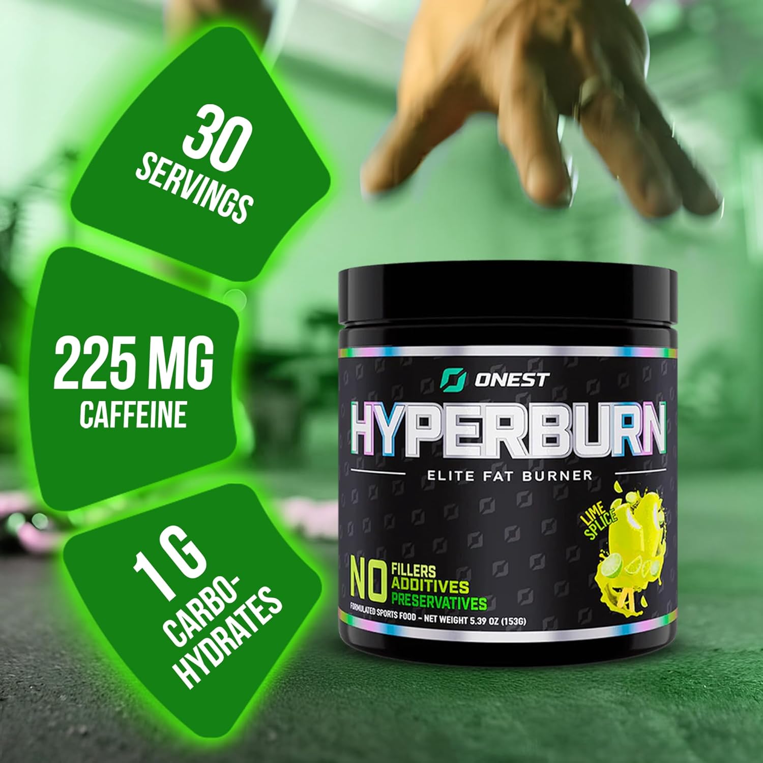 153g ONEST Hyperburn Thermogenic Powder - 30 Servings for Enhanced Energy & Performance Support