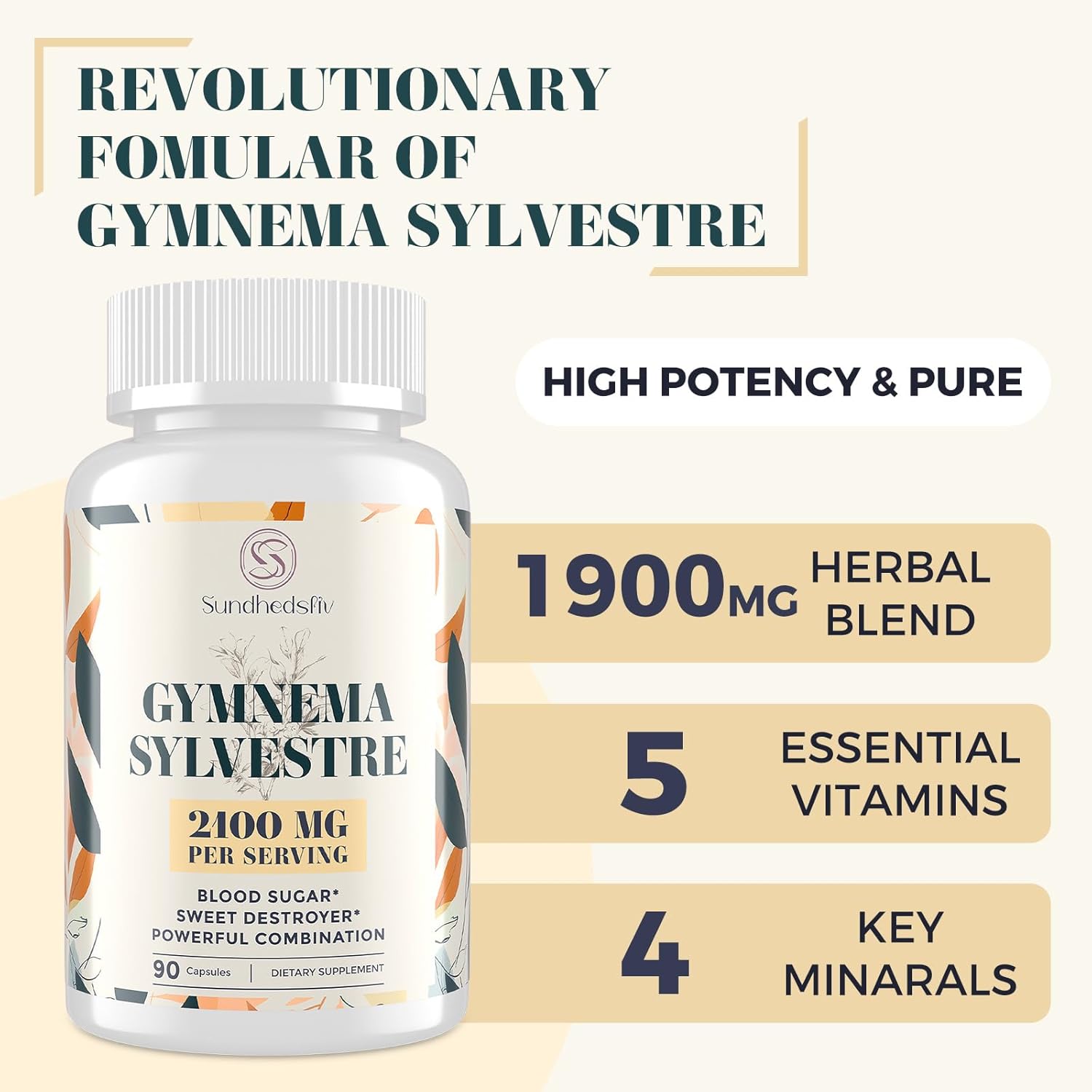 16-in-1 Blood Sugar Support Supplement with Gymnema Sylvestre, Berberine, Cinnamon, Bitter Melon - 2100MG - Non-GMO - 90 Vegan Capsules