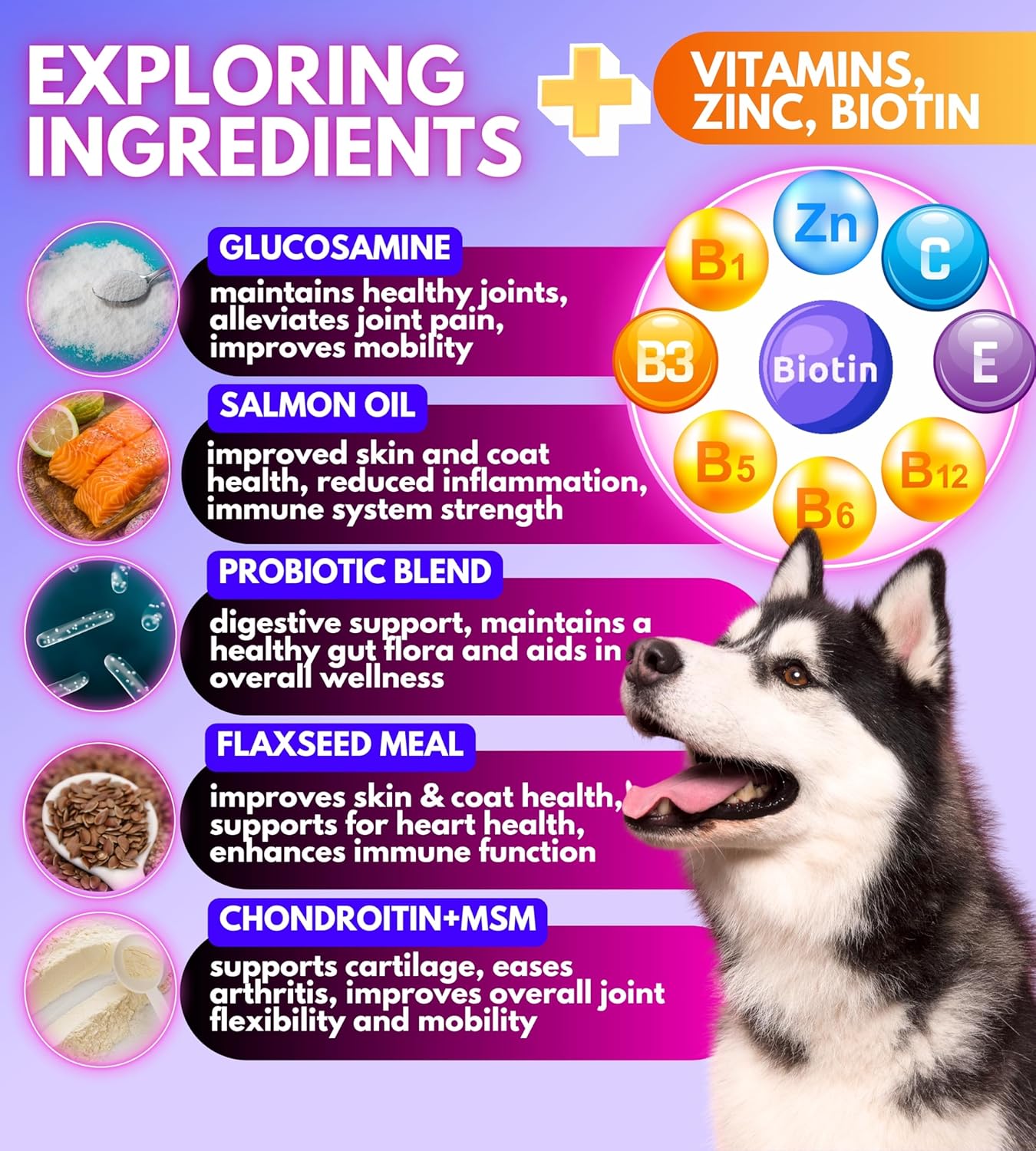 16-in-1 Dog Multivitamin Chewable with Glucosamine for Hip & Joint Support, Immunity, Mobility, Gut, Skin, Heart & Coat