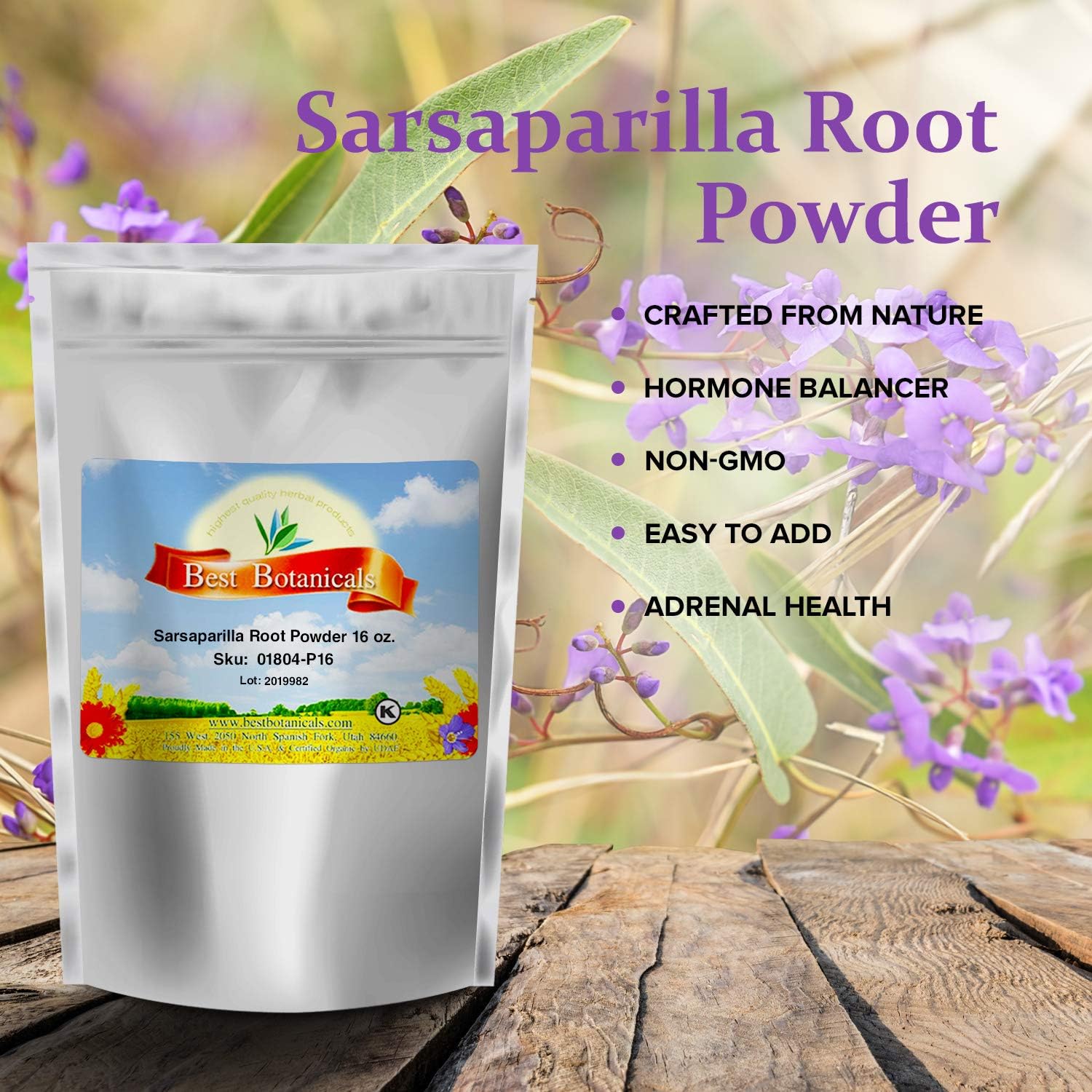 16 oz. Best Botanicals Sarsaparilla Root Powder - Premium Quality Herbal Supplement